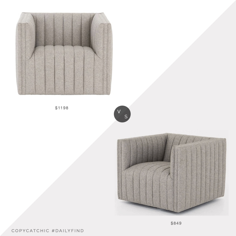 Daily Find: Pure Salt August Accent Chair vs. France and Son Augustine Accent Chair, channel tufted chair look for less, copycatchic luxe living for less, budget home decor and design, daily finds, home trends, sales, budget travel and room redos