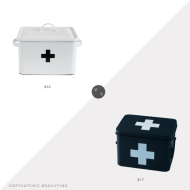 Daily Find: Amazon Creative Co-Op Enameled First Aid Box vs. Home Goods Metal First Aid Kit Box, first aid box look for less, copycatchic luxe living for less, budget home decor and design, daily finds, home trends, sales, budget travel and room redos