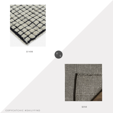 Daily Find: Lulu and Georgia Uma Rug vs. Wayfair Highland Dunes Cayman Ivory/Black Area Rug, black white grid rug look for less, copycatchic luxe living for less, budget home decor and design, daily finds, home trends, sales, budget travel and room redos
