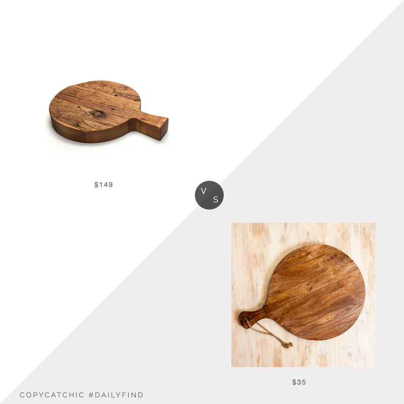 Daily Find: West Elm Medium Italian Cutting Board vs. Kirkland's Antique Wooden Paddle Board Serving Board, round cutting board look for less, round cutting board look for less, copycatchic luxe living for less, budget home decor and design, daily finds, home trends, sales, budget travel and room redos