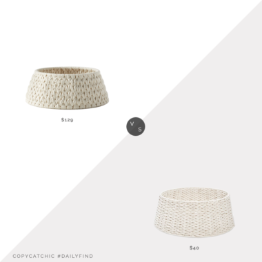 Daily Find: CB2 Conway Woven Christmas Tree Collar vs. Target Rope Christmas Tree Collar, white tree collar look for less, copycatchic luxe living for less, budget home decor and design, daily finds, home trends, sales, budget travel and room redos