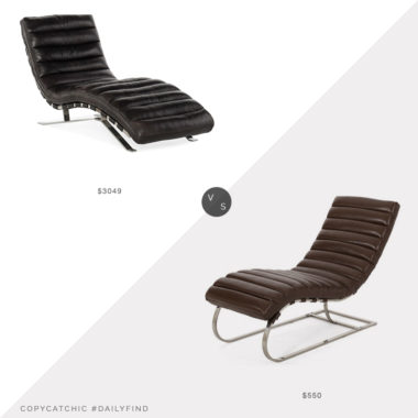 Daily Find: Hooker Furniture Caddock Chaise Lounge vs. Target Pearsall Modern Channel Stitch Chaise Lounge, leather chaise look for less, copycatchic luxe living for less, budget home decor and design, daily finds, home trends, sales, budget travel and room redos
