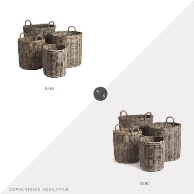 Daily Find: Kathy Kuo Norman Coastal Basket Set vs. Gilt Napa Home and Garden Normandy Round Basket Set, basket set look for less, copycatchic luxe living for less, budget home decor and design, daily finds, home trends, sales, budget travel and room redos