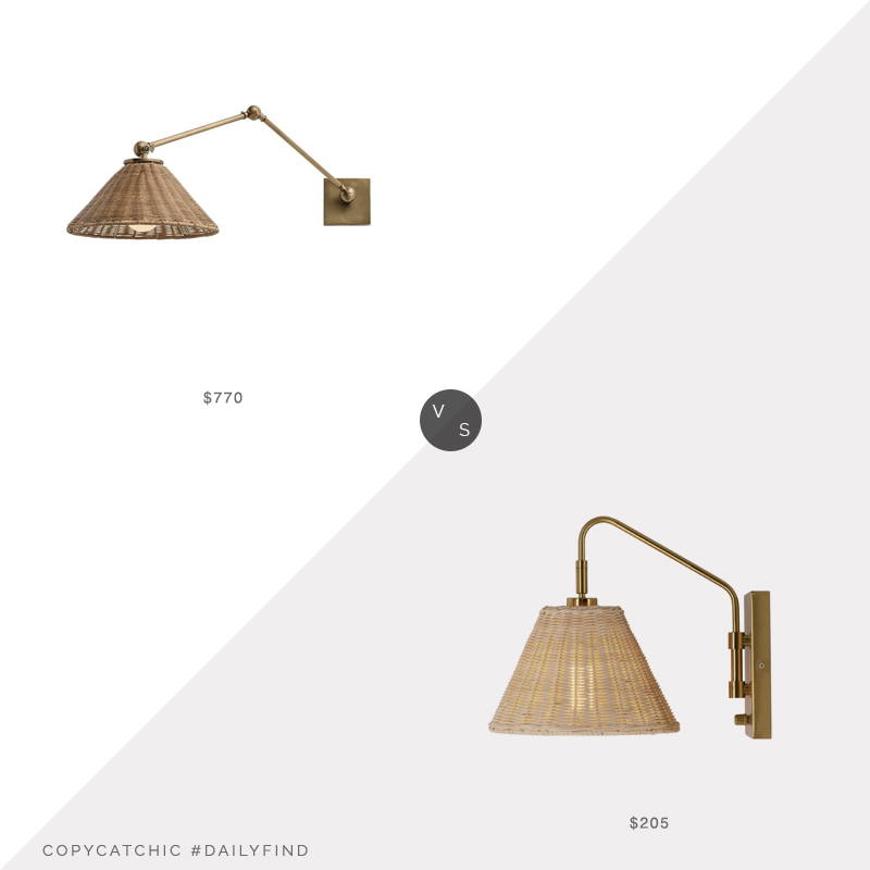 Daily Find: McGee and Co Padma Sconce vs. Bellacor Surya Cerro Sconce, rattan sconce look for less, copycatchic luxe living for less, budget home decor and design, daily finds, home trends, sales, budget travel and room redos