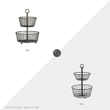 Daily Find: Crate & Barrel Bendt 2-Tier Fruit Basket vs. Amazon Giftburg Farmhouse 2-Tier Fruit Basket, fruit basket look for less, copycatchic luxe living for less, budget home decor and design, daily finds, home trends, sales, budget travel and room redos