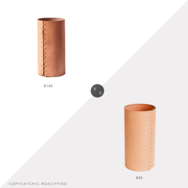 Daily Find: West Elm Made Solid Leather-Wrapped Vase vs. Amazon Glimpse & Hollow Leather Vase, leather vase look for less, copycatchic luxe living for less, budget home decor and design, daily finds, home trends, sales, budget travel and room redos