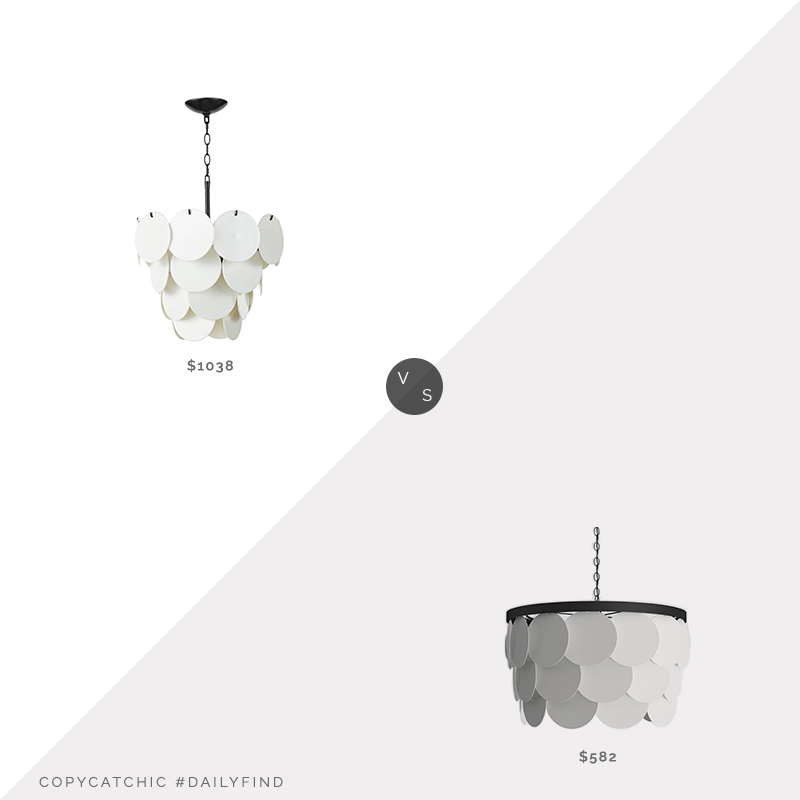 Daily Find: Lamps.com Regina Andrew Solstice Chandelier vs. Joss & Main Ainsley 8-Light Unique Chandelier, white disc chandelier look for less, copycatchic luxe living for less, budget home decor and design, daily finds, home trends, sales, budget travel and room redos