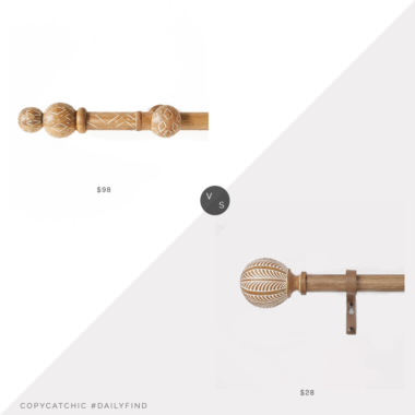 Daily Find: Anthropologie Kamala Curtain Rod vs. Target Opalhouse Carved Light Woodtone Ball Curtain Rod, wood curtain rod look for less, copycatchic luxe living for less, budget home decor and design, daily finds, home trends, sales, budget travel and room redos