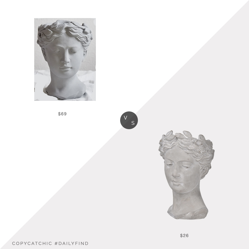 Daily Find: Etsy Modern Nordic Style Venus Head Vase vs. Lowes A and B Home Large Visage Cement Vase, head vase look for less, copycatchic luxe living for less, budget home decor and design, daily finds, home trends, sales, budget travel and room redos