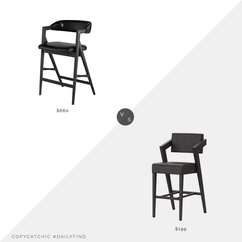 Daily Find: Burke Decor Anita Counter Stool vs. Walmart Bellamy Studios Snyder Counter Stool, black upholstered counter stool look for less, copycatchic luxe living for less, budget home decor and design, daily finds, home trends, sales, budget travel and room redos