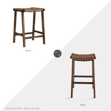 Daily Find: Joss and Main Earlene Counter Stool vs. Grandin Road Augusto Counter Stool, woven leather counter stool, copycatchic luxe living for less, budget home decor and design, daily finds, home trends, sales, budget travel and room redos