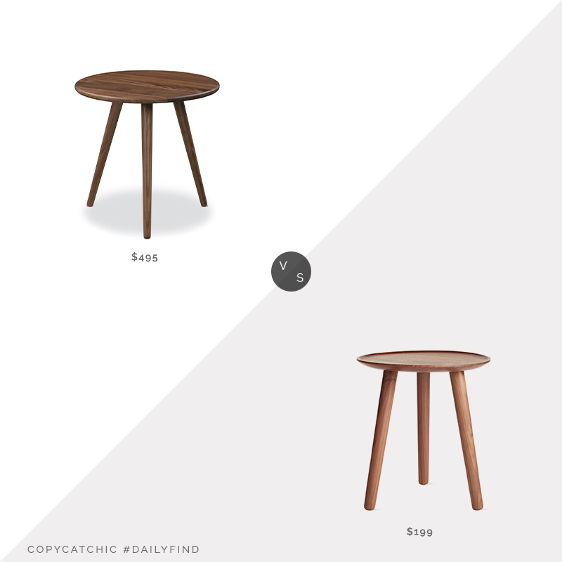 Daily Find: Design Within Reach Edge Side Table vs. Poly and Bark Douro Side Table, wood tripod side table look for less, copycatchic luxe living for less, budget home decor and design, daily finds, home trends, sales, budget travel and room redos