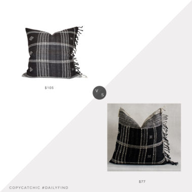 Daily Find: Dekowe Indian Wool Pillow Cover vs. Etsy Ruffled Thread Kayin Vintage Indian Wool Pillow Cover, black fringe pillow look for less, copycatchic luxe living for less, budget home decor and design, daily finds, home trends, sales, budget travel and room redos