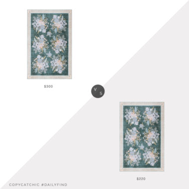 Daily Find: Meadow Blu Loloi Rifle Paper Co. Jardin Area Rug vs. Bloomingdales Rifle Paper Co. Jardin Area Rug, rifle paper co rug look for less, copycatchic luxe living for less, budget home decor and design, daily finds, home trends, sales, budget travel and room redos
