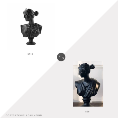 Daily Find: CB2 Judy Modern Female Bust Statue vs. Etsy Greek Roman Goddess Diana Bust of Artemis, black bust statue look for less, copycatchic luxe living for less, budget home decor and design, daily finds, home trends, sales, budget travel and room redos
