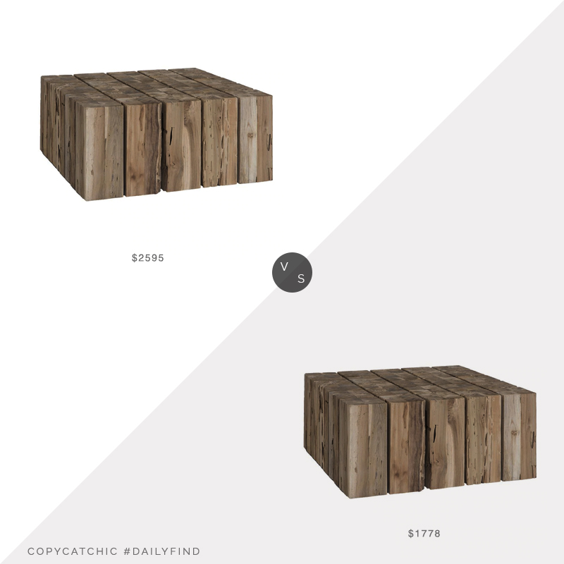 Daily Find: Green Design Gallery Hamali Block Coffee Table vs. Pure Salt Shoppe Hamali Block Coffee Table, wood block coffee table look for less, copycatchic luxe living for less, budget home decor and design, daily finds, home trends, sales, budget travel and room redos