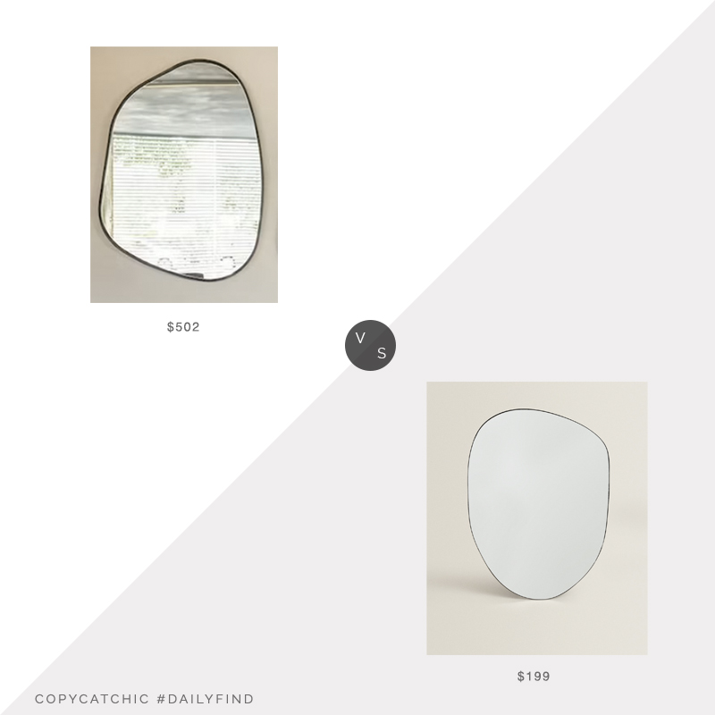 Daily Find: Etsy MirroHomeDecorArt Asymmetrical Mirror vs. Zara Home Large Irregular Mirror, asymmetrical mirror look for less, copycatchic luxe living for less, budget home decor and design, daily finds, home trends, sales, budget travel and room redos