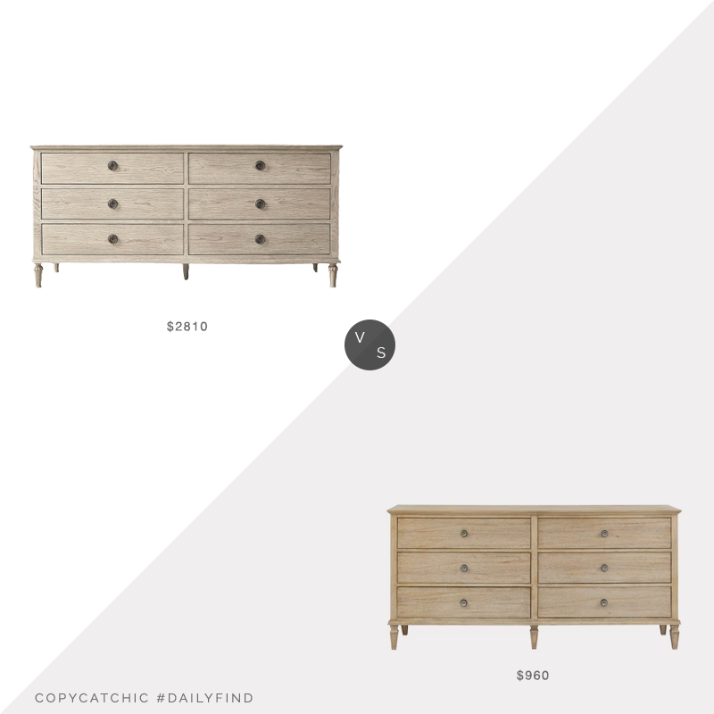 Daily Find: Restoration Hardware Maison 6-Drawer Dresser vs. Wayfair Madison Park Signature Victoria 6-Drawer Dresser, 6 drawer wood dresser look for less, copycatchic luxe living for less, budget home decor and design, daily finds, home trends, sales, budget travel and room redos