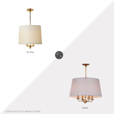 Daily Find: Circa Lighting Visual Comfort Westport Large Hanging Shade vs. Homethreads Safavieh Kimball Pendant, chandelier with shade look for less, copycatchic luxe living for less, budget home decor and design, daily finds, home trends, sales, budget travel and room redos