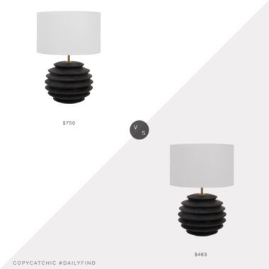 Daily Find: Jayson Home Willow Round Lamp vs. High Fashion Home Accordion Table Lamp, black table lamp look for less, copycatchic luxe living for less, budget home decor and design, daily finds, home trends, sales, budget travel and room redos