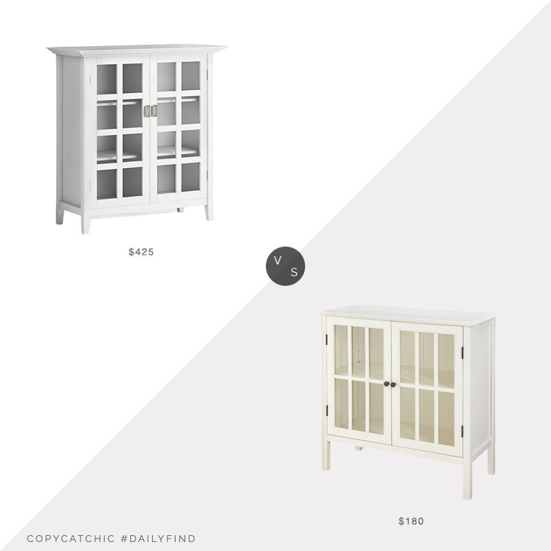 Daily Find: Ashley Furniture Artisan Transitional Storage Cabinet vs. Target Windham 2 Door Accent Cabinet - Threshold™, white wood cabinet look for less, copycatchic luxe living for less, budget home decor and design, daily finds, home trends, sales, budget travel and room redos