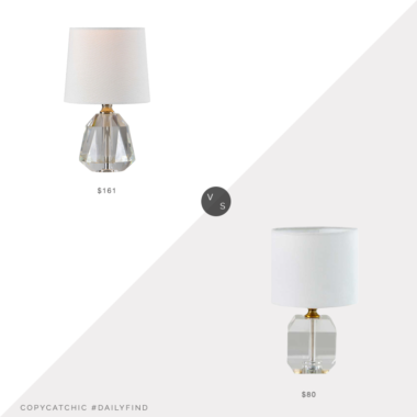 Daily Find: Bellacor Ava Crystal and Polished Nickel Lamp vs. Kirkland's Crystal Mini Table Lamp, crystal mini lamp look for less, copycatchic luxe living for less, budget home decor and design, daily finds, home trends, sales, budget travel and room redos