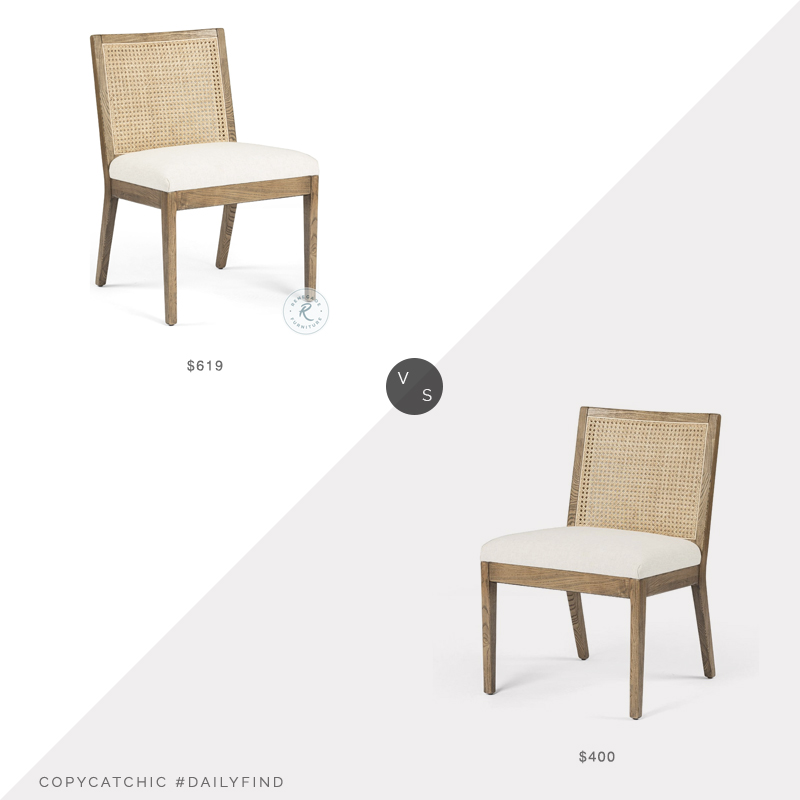 Daily Find: Coleman Furniture Belfast Armless Dining Chair vs. Kathy Kuo Home Annette Modern Dining Side Chair, cane dining chair look for less, copycatchic luxe living for less, budget home decor and design, daily finds, home trends, sales, budget travel and room redos