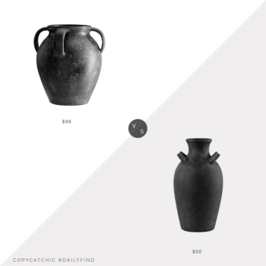 Daily Find: Pottery Barn Joshua Vase vs. Kirkland's Stamos Matte Black Terracotta Vase, black vase with handles look for less, copycatchic luxe living for less, budget home decor and design, daily finds, home trends, sales, budget travel and room redos