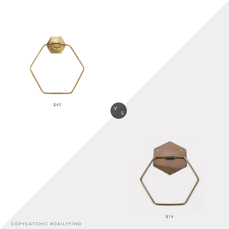 Daily Find: Anthropologie Hexagon Towel Ring vs. Amazon GoCraft Handmade Bathroom Bathroom Towel Ring, hex towel ring look for less, copycatchic luxe living for less, budget home decor and design, daily finds, home trends, sales, budget travel and room redos