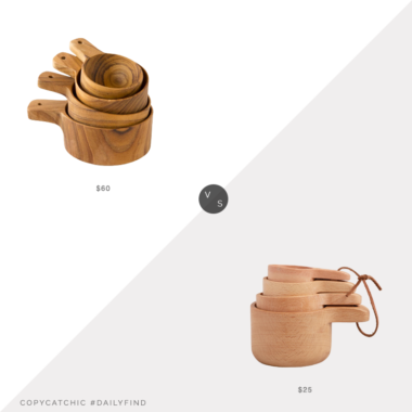 Daily Find: Palm + Perkins Be Home Teak Measuring Cup Set vs. World Market Natural Wood Nesting Measuring Cup Set, wood measuring cups look for less, copycatchic luxe living for less, budget home decor and design, daily finds, home trends, sales, budget travel and room redos