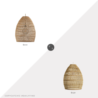 Daily Find: Overstock Veremund Rattan Bell Pendant Light vs. World Market Woven Bamboo Pendant Shade, woven pendant light look for less, copycatchic luxe living for less, budget home decor and design, daily finds, home trends, sales, budget travel and room redos