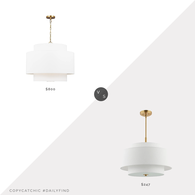Daily Find: Lumens Kate Spade New York Sawyer Pendant vs. Wayfair Koeller 3-Light Shaded Drum Pendant, tiered drum pendant light look for less, copycatchic luxe living for less, budget home decor and design, daily finds, home trends, sales, budget travel and room redos