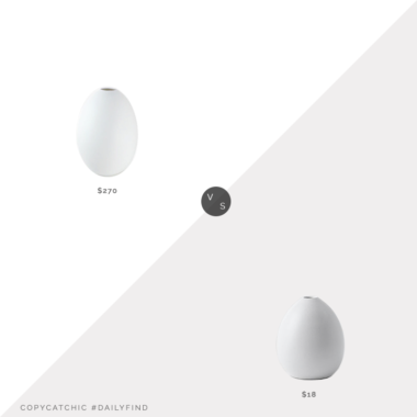 Daily Find: August LA Nymphenburg Ted Muehling White Bisque Small Egg Vase vs. West Elm Pure White Ceramic Egg Vase, white egg vase look for less, copycatchic luxe living for less, budget home decor and design, daily finds, home trends, sales, budget travel and room redos