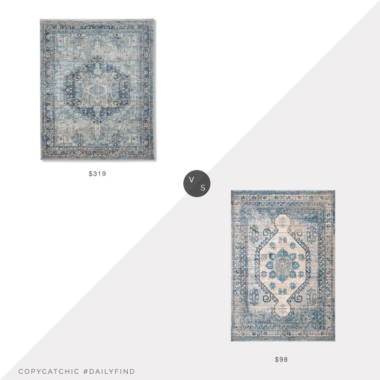 Daily Find: Frontgate Henley Performance Area Rug vs. Rugs USA Majesta Bounded Blossom Blue Rug, traditional blue rug look for less, copycatchic luxe living for less, budget home decor and design, daily finds, home trends, sales, budget travel and room redos
