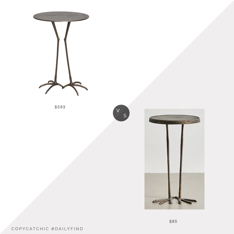 Daily Find: Houzz Charm Raw Aluminum Accent Table vs. Urban Outfitters Birdy Side Table, bird leg table look for less, copycatchic luxe living for less, budget home decor and design, daily finds, home trends, sales, budget travel and room redos