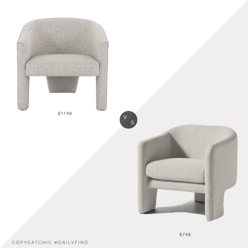 Daily Find: The Lifestyled Co Olympia Chair vs. Anthropologie Effie Tripod Chair, upholstered tripod chair look for less, copycatchic luxe living for less, budget home decor and design, daily finds, home trends, sales, budget travel and room redos