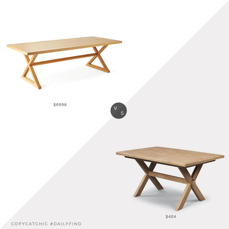 Daily Find: Serena and Lily Hayes Dining Table vs. Brylane Home Cambridge Dining Table, farmhouse dining table look for less, copycatchic luxe living for less, budget home decor and design, daily finds, home trends, sales, budget travel and room redos