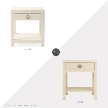 Daily Find: Serena and Lily Driftway 1-Drawer Nightstand vs. One Kings Lane Kos 1-Drawer Raffia Nightstand, raffia nightstand look for less, copycatchic luxe living for less, budget home decor and design, daily finds, home trends, sales, budget travel and room redos