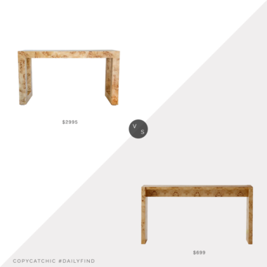 Daily Find: One King's Lane Chloé Console vs. CB2 Niche Burl Console Table, burl wood console table look for less, copycatchic luxe living for less, budget home decor and design, daily finds, home trends, sales, budget travel and room redos
