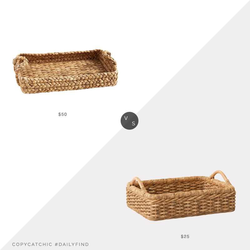 Daily Find: Pottery Barn Beachcomber Tray vs. Target Banana Woven Rectangular Tray - Threshold, woven tray look for less, copycatchic luxe living for less, budget home decor and design, daily finds, home trends, sales, budget travel and room redos