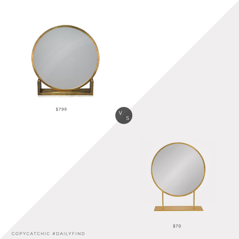 Daily Find: Pottery Barn Odyssey Standing Mirror vs. Walmart Kate and Laurel Modern Glam Table Mirror, mirror on stand look for less, copycatchic luxe living for less, budget home decor and design, daily finds, home trends, sales, budget travel and room redos