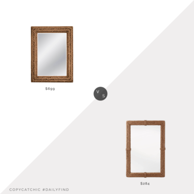 Daily Find: Pottery Barn Fort Bragg Rope Wall Mirror vs. Shades of Light Casual Coastal Mirror, rope mirror look for less, copycatchic luxe living for less, budget home decor and design, daily finds, home trends, sales, budget travel and room redos