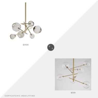 Daily Find: Lighting Design Regina Andrew Six Light Chandelier vs. Clear Halo Spherical Chandelier, glass globe chandelier look for less, copycatchic luxe living for less, budget home decor and design, daily finds, home trends, sales, budget travel and room redos