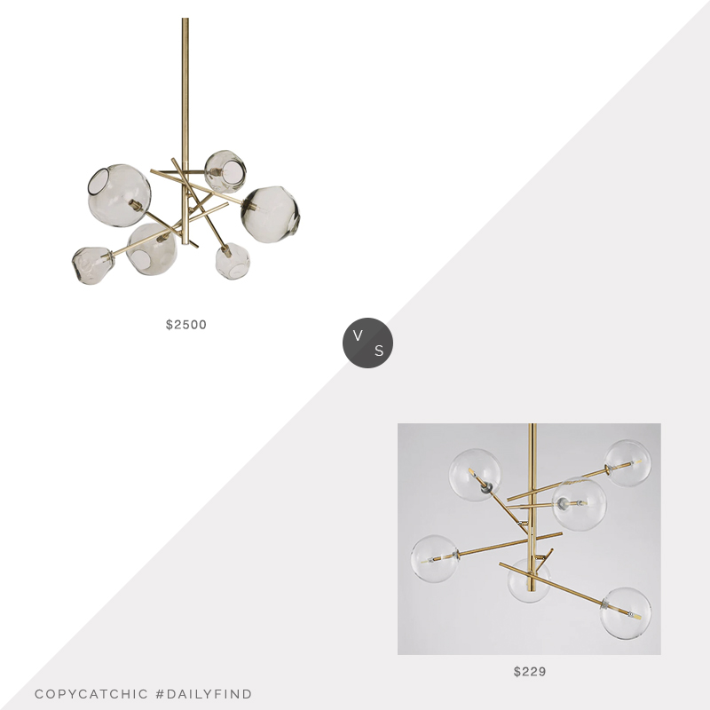 Daily Find: Lighting Design Regina Andrew Six Light Chandelier vs. Clear Halo Spherical Chandelier, glass globe chandelier look for less, copycatchic luxe living for less, budget home decor and design, daily finds, home trends, sales, budget travel and room redos