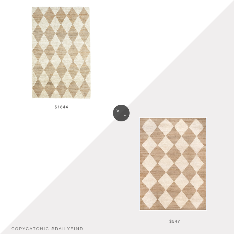 Daily Find: Annie Selke Harwich Natural Woven Jute Rug vs. RugsUSA Hazle Jute Checkerboard Area Rug, jute checkerboard rug look for less, copycatchic luxe living for less, budget home decor and design, daily finds, home trends, sales, budget travel and room redos