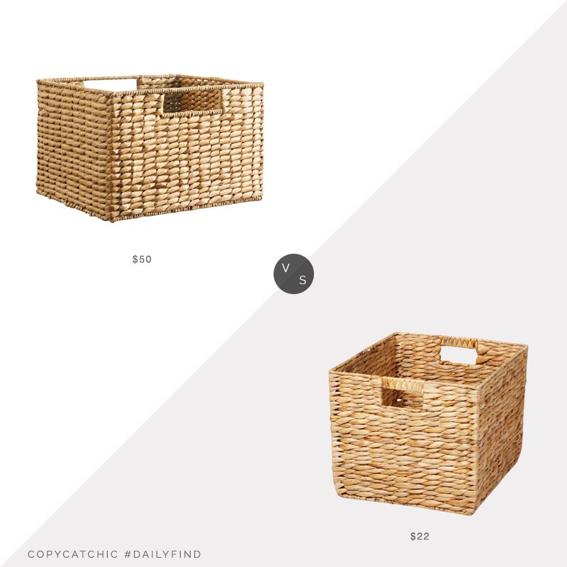 Daily Find: Pottery Barn Savannah Handwoven Seagrass Utility Basket vs. Target Large Woven Water Hyacinth Milk Crate - Brightroom, seagrass basket look for less, copycatchic luxe living for less, budget home decor and design, daily finds, home trends, sales, budget travel and room redos
