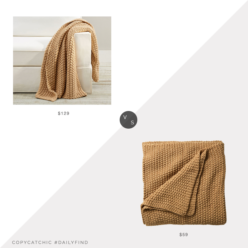 Daily Find: Pottery Barn Bayside Seed Stitch Throw vs. Target Chunky Knit Blanket - Casaluna, knit throw look for less, copycatchic luxe living for less, budget home decor and design, daily finds, home trends, sales, budget travel and room redos