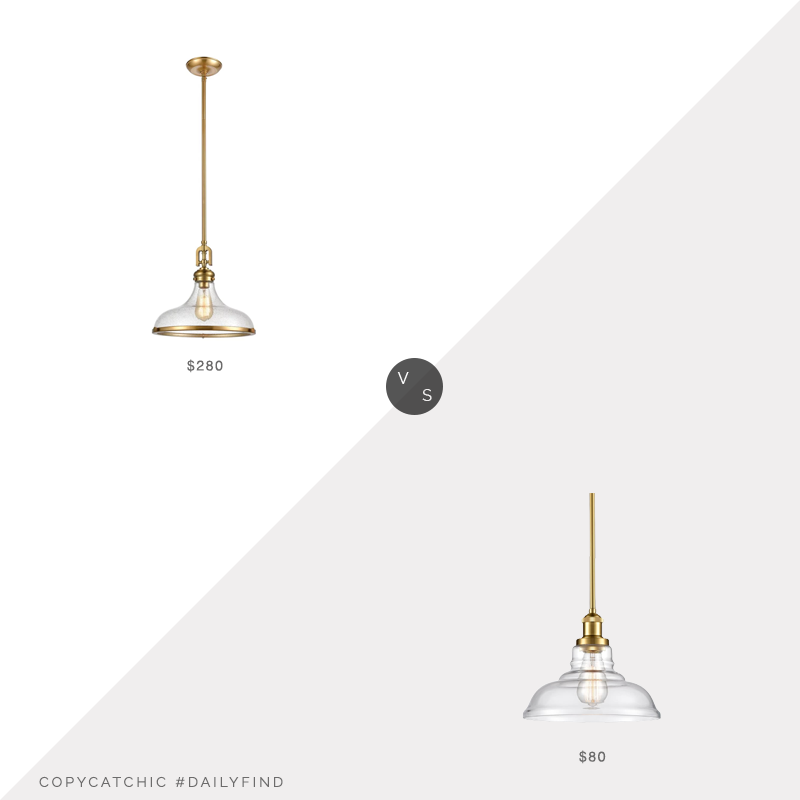 Daily Find: Shades of Light Perry Pendant vs. Amazon Modern Mini Ceiling Pendant with Clear Glass Shade, glass pendant light look for less, copycatchic luxe living for less, budget home decor and design, daily finds, home trends, sales, budget travel and room redos