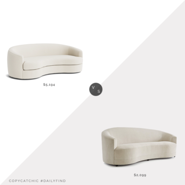 Daily Find: Mitchell Gold + Bob Williams Giselle Sofa vs. Crate & Barrel Infiniti Curve Back Sofa, curved sofa look for less, copycatchic luxe living for less, budget home decor and design, daily finds, home trends, sales, budget travel and room redos
