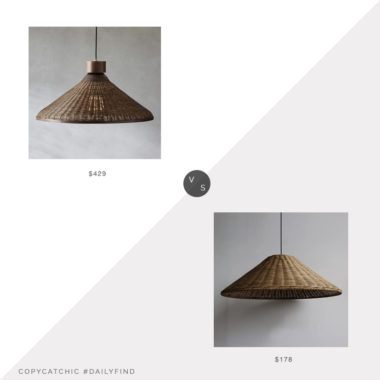 Daily Find: CB2 Hakka Conical Rattan Pendant Light vs. Lamppo Wicker Cone Pendant, rattan cone pendant light look for less, copycatchic luxe living for less, budget home decor and design, daily finds, home trends, sales, budget travel and room redos